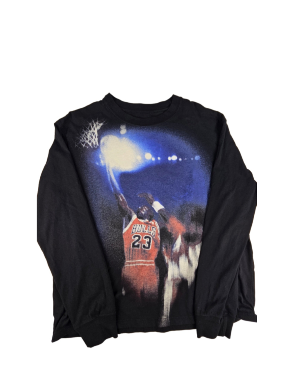 Jordan Michael Jordan Bulls 23 Dunk Graphic Long Sleeve Shirt Men’s Medium Black